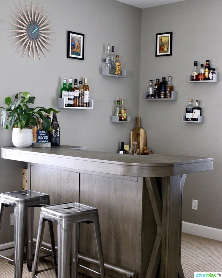 Home Bar Setup A How To Guide On Urban, Space Between Bar Stools And Wall