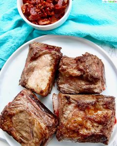 beef short ribs seared with bacon