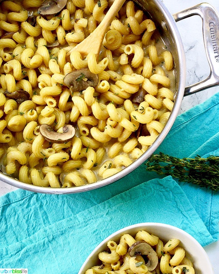 Creamy Vegan Mushroom Pasta in bowl