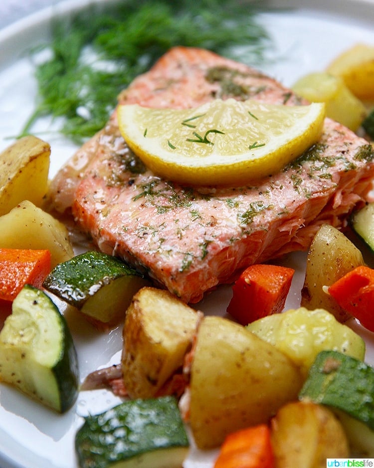 salmon with vegetables