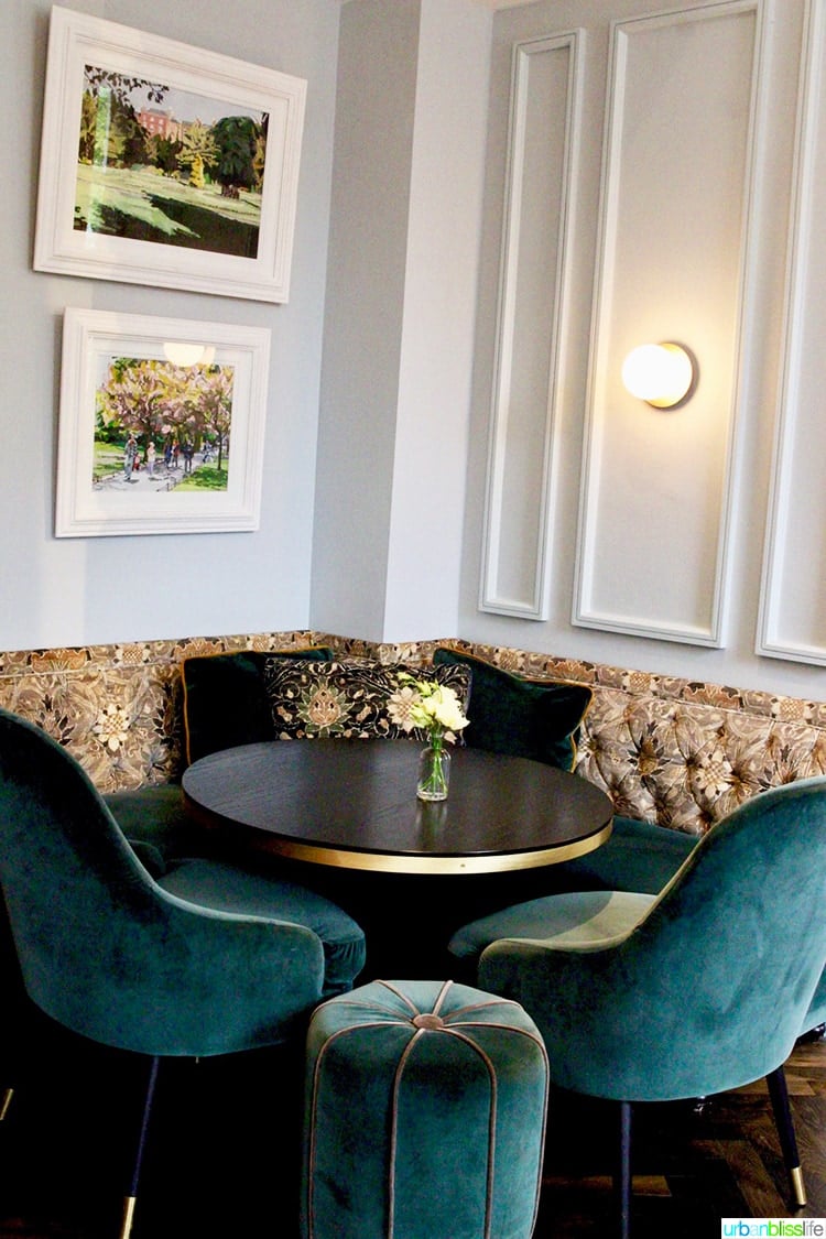 corner of dining room at Wilder Townhouse