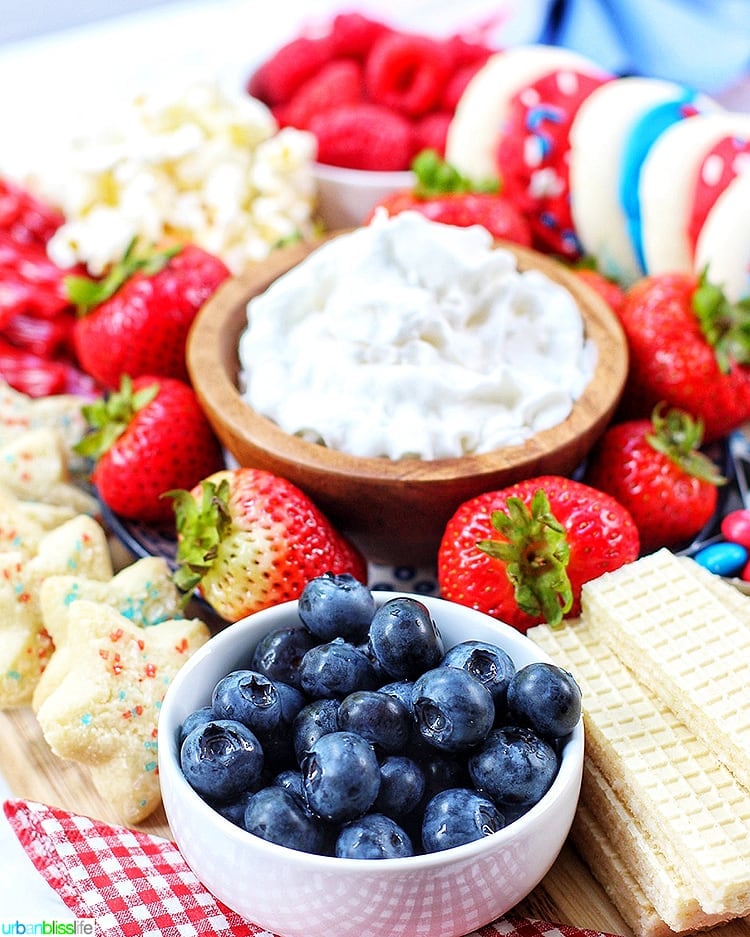 4th of July Dessert Board blueberries