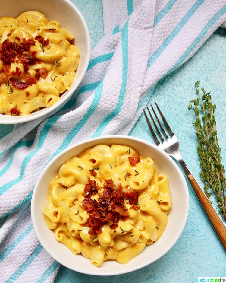 Dairy-Free-Mac-and-Cheese-Two-Bowls-Close-Up