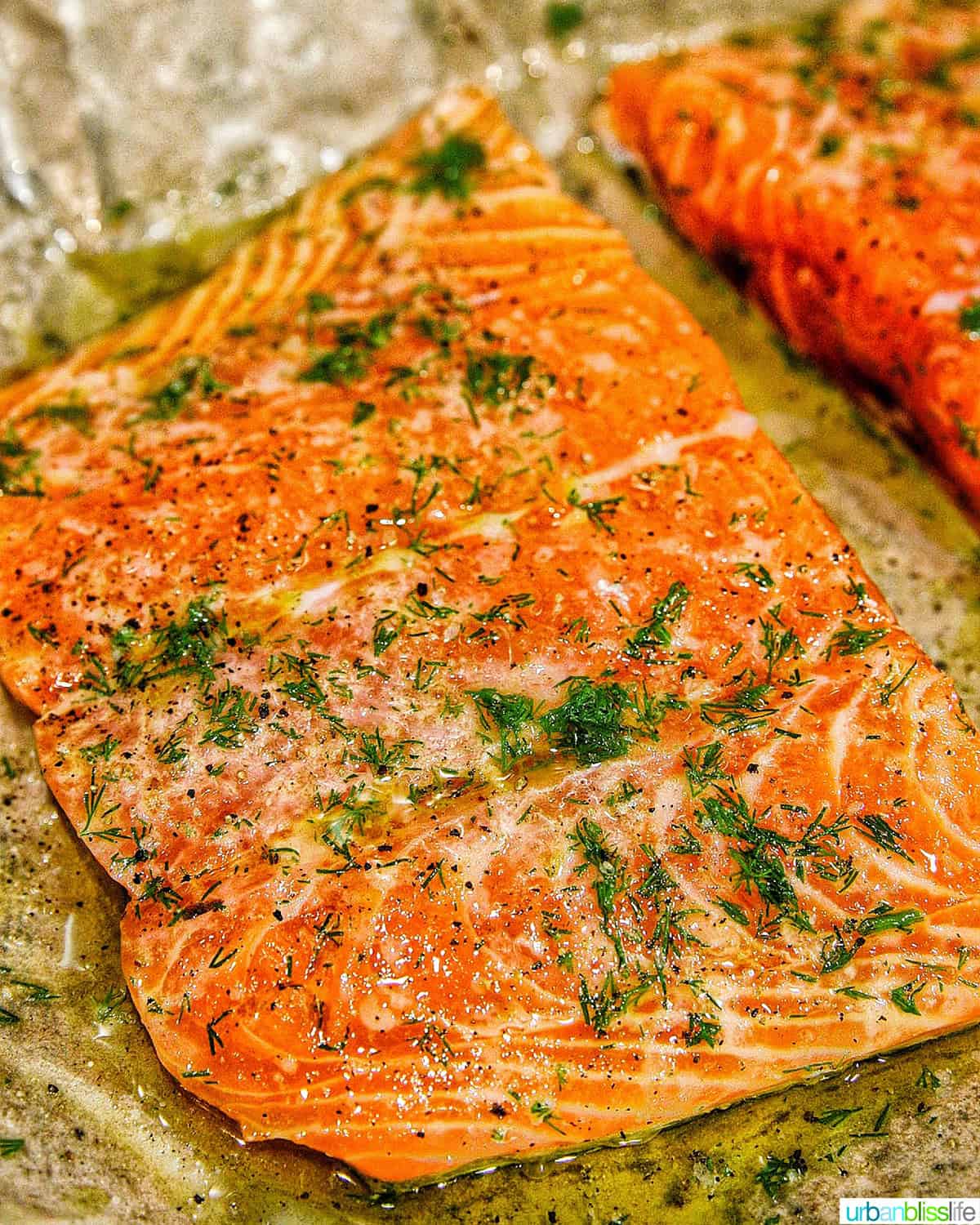 salmon with herbs.