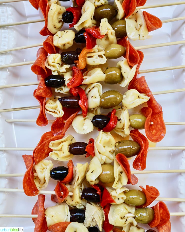 Easy Antipasto Skewers (Italian Hors D'oeurves) - The Suburban Soapbox