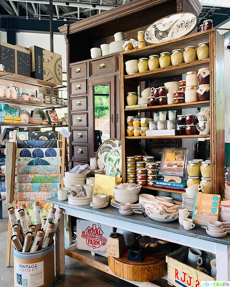 kitchen goods on display.