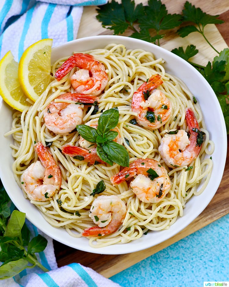 Lemon Garlic Shrimp Pasta recipe - Urban Bliss Life