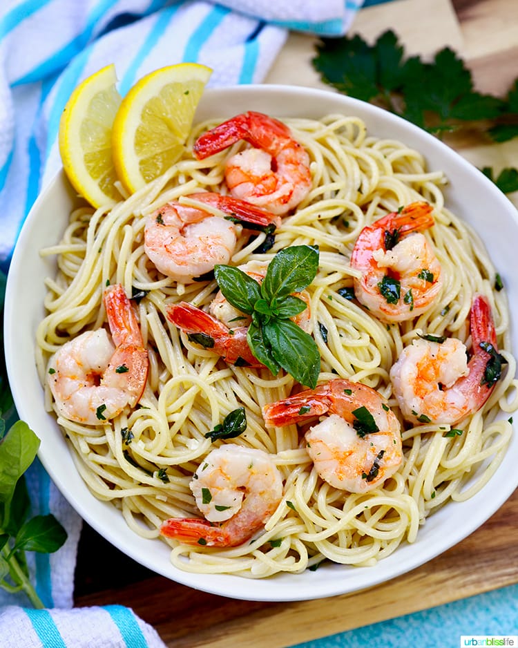 Lemon Garlic Shrimp Pasta recipe - Urban Bliss Life