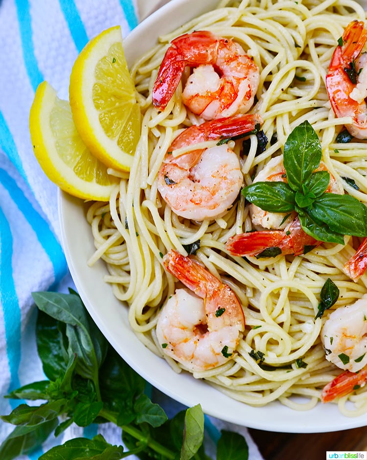 side of shrimp pasta bowl