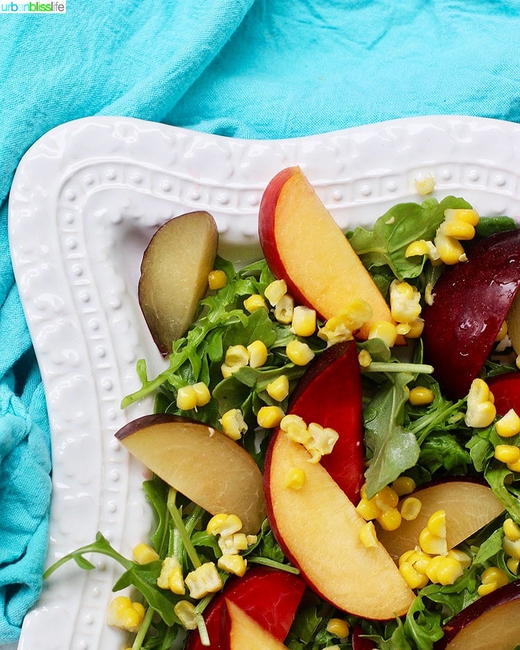 corner of Peach and Plum Summer Salad