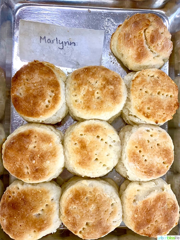 The Learning Kitchen cooked biscuits tray