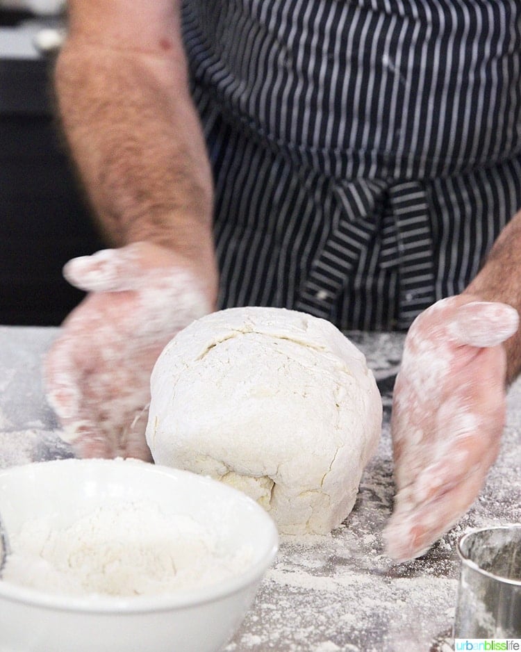 The Learning Kitchen forming biscuit dough