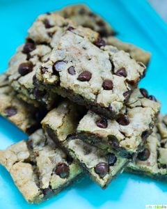 stack of chocolate chip bars