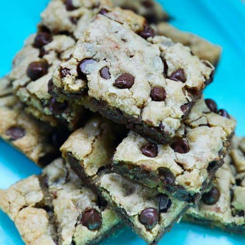 stack of chocolate chip bars