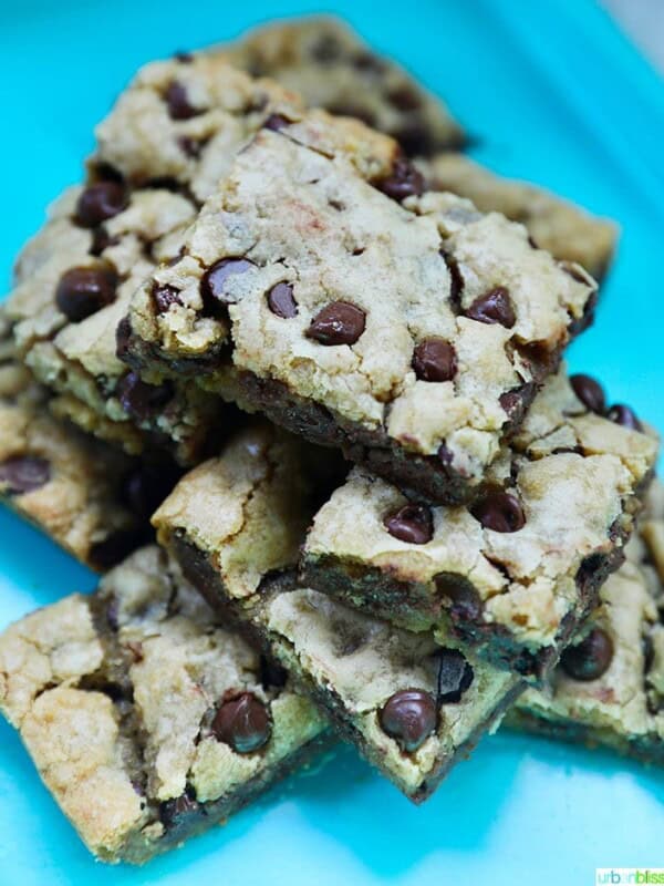 stack of chocolate chip bars