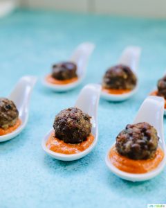 Meatballs with Romesco Sauce Party appetizer