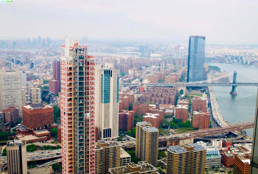 New York City skyline view with river, from Manhatta restaurant