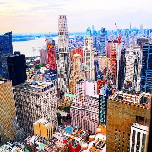 New York City skyline view from Manhatta restaurant