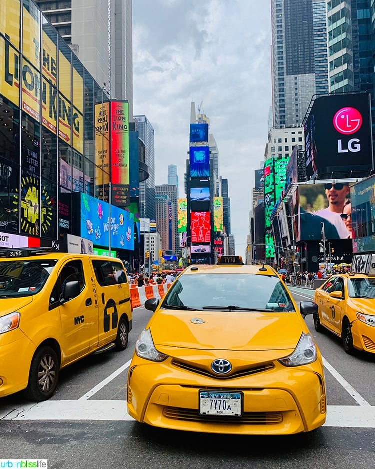 New York City taxis Times Square