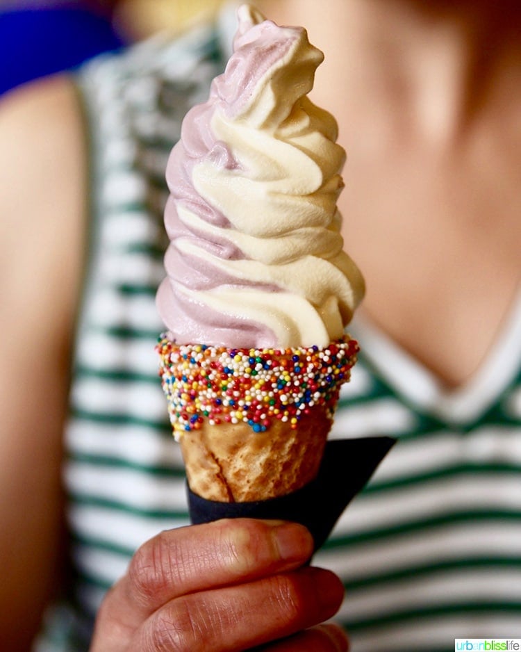 peanut butter soft serve cone at Canard restaurant