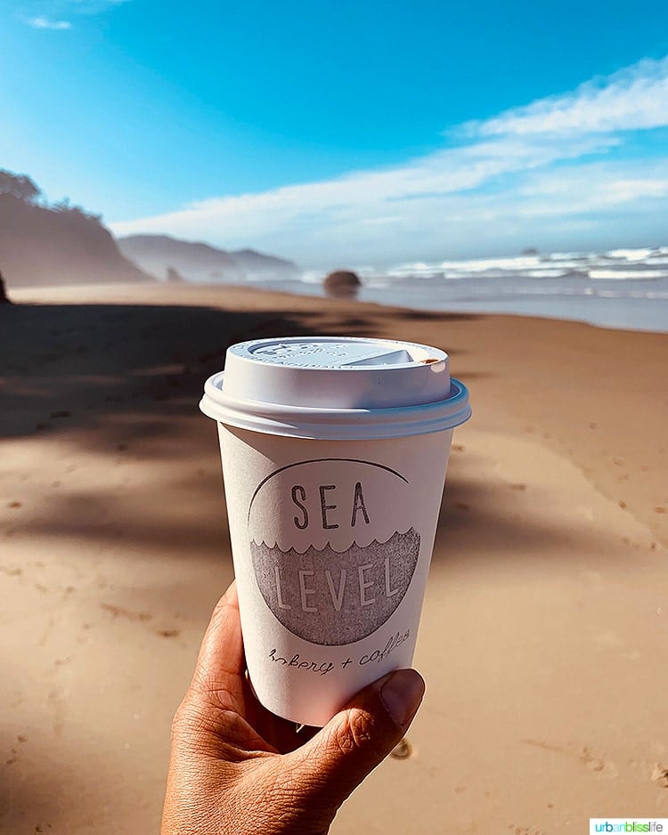 Sea Level Coffee cup at Hug Point