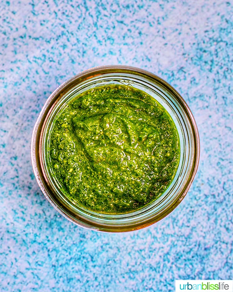 jar of spinach pesto