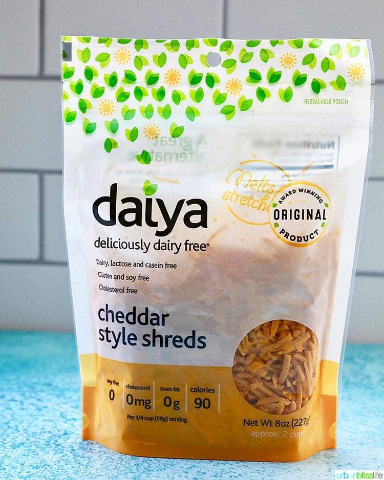 Daiya dairy free cheddar style shreds