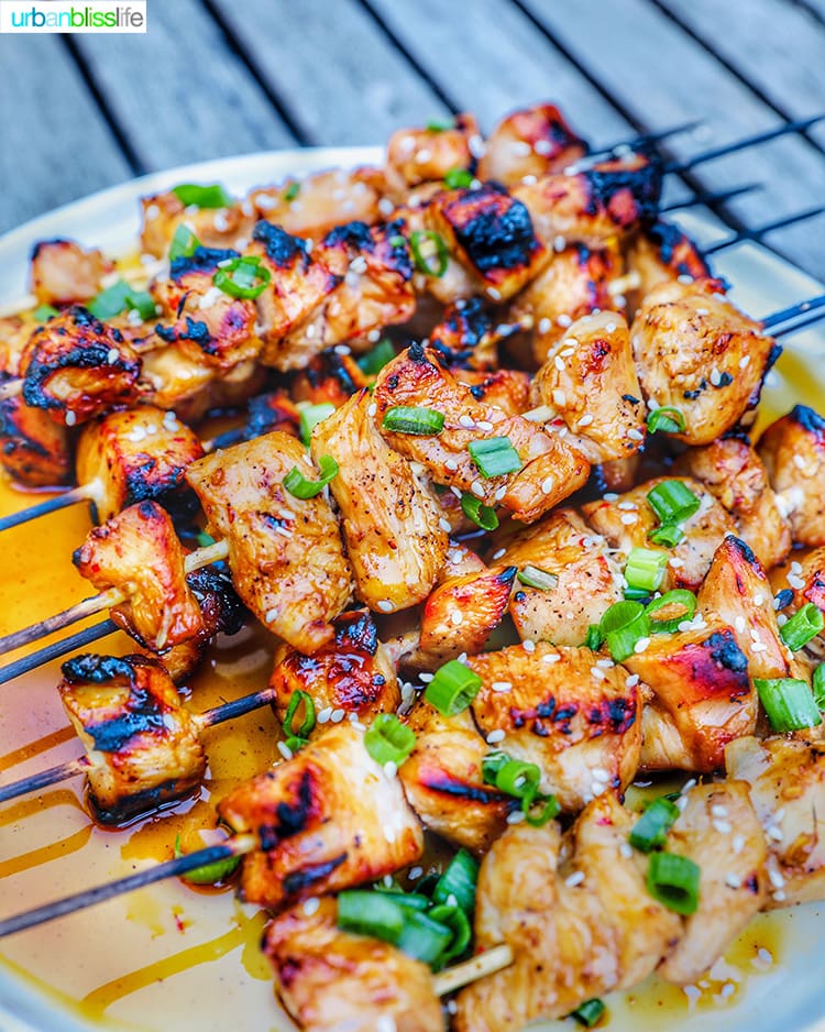 honey garlic chicken skewers