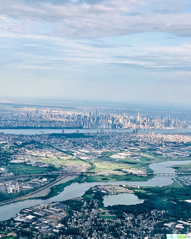 view of NYC from plane