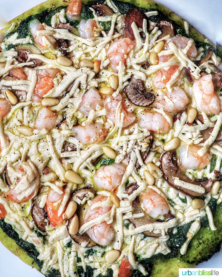 shrimp pesto pizza