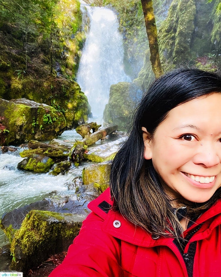 Marlynn Schotland at Susan Creek Falls waterfall