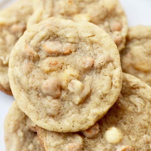 closeup of butterscotch cookies