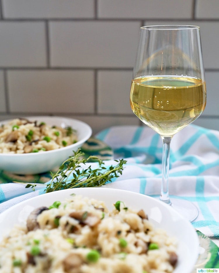 Instant Pot Mushroom Risotto with wine