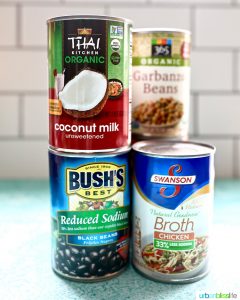 canned goods for pantry