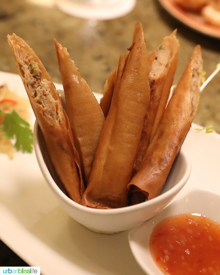 Best places to eat in Maui: Filipino Lumpia at at Ko restaurant Fairmont Kea Lani Maui