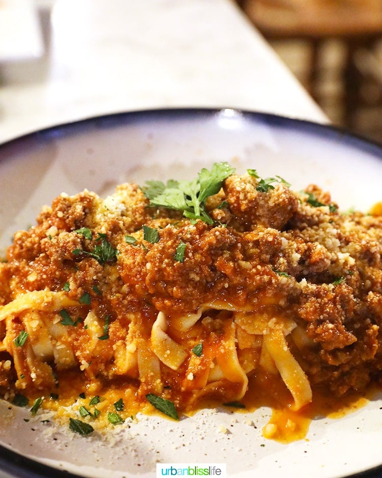 pasta at Matteo's Osteria in Maui