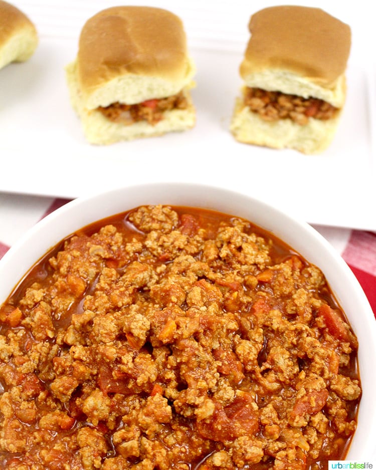 Sloppy Joe Slider meat and two sliders