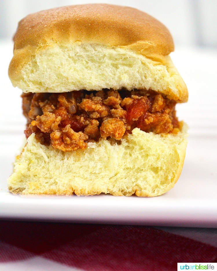 close up of one of the Sloppy Joe Sliders