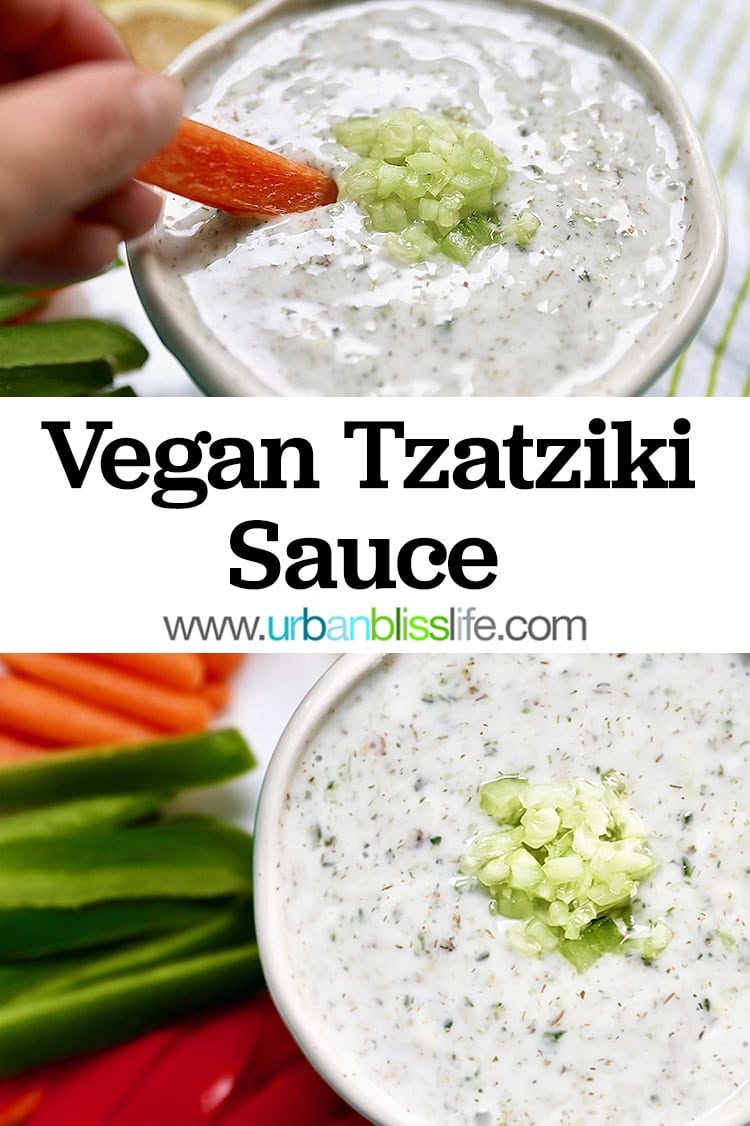 vegan tzatziki sauce, dip, dressing, and condiment