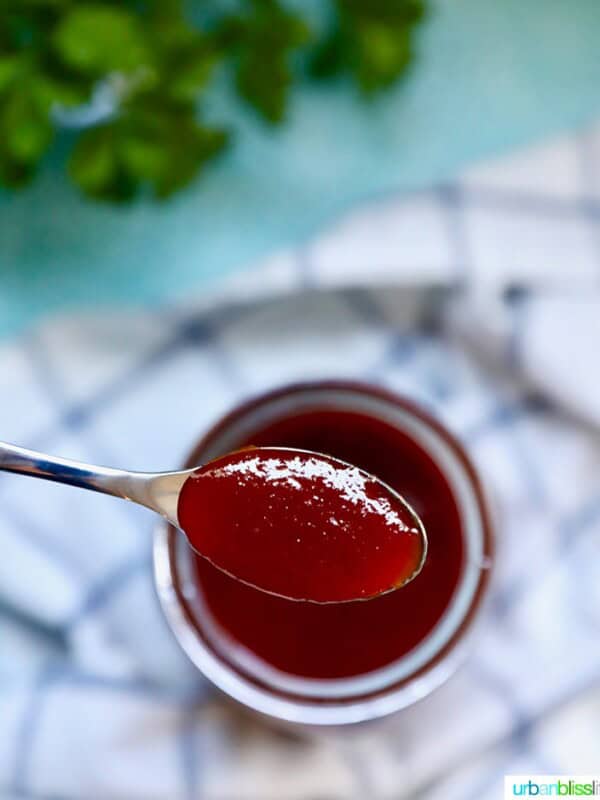 spoon of bbq sauce
