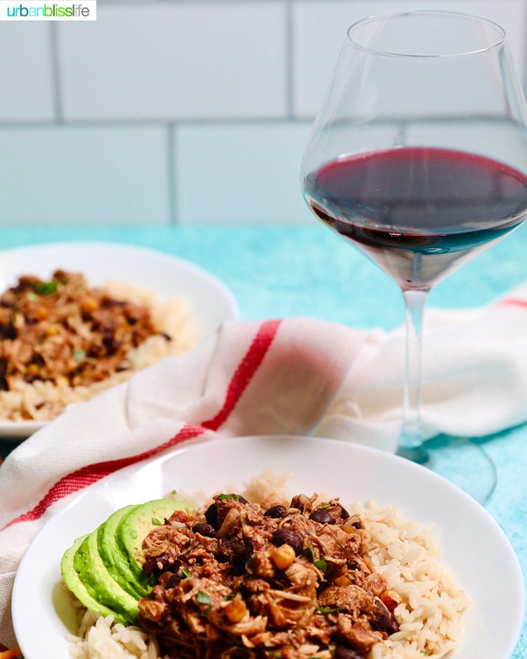 Fiesta Chicken with red wine