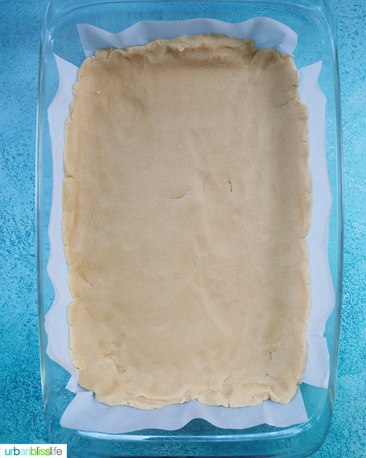 crust set in baking pan