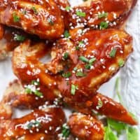 air fryer teriyaki chicken wings close up