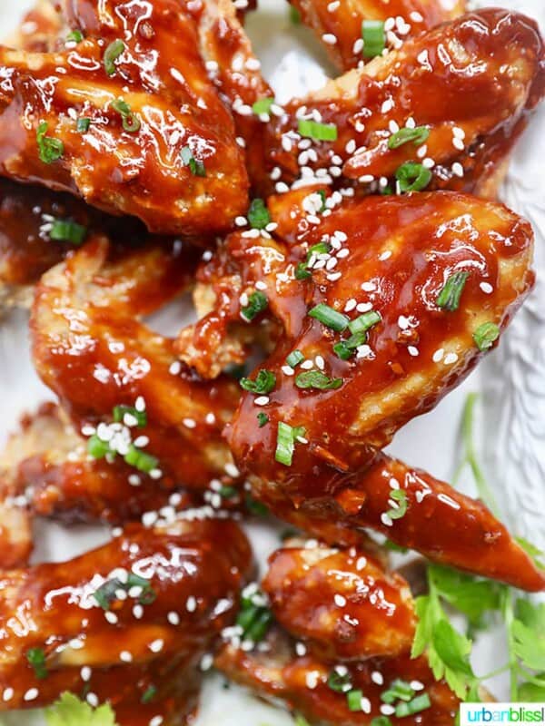 air fryer teriyaki chicken wings close up
