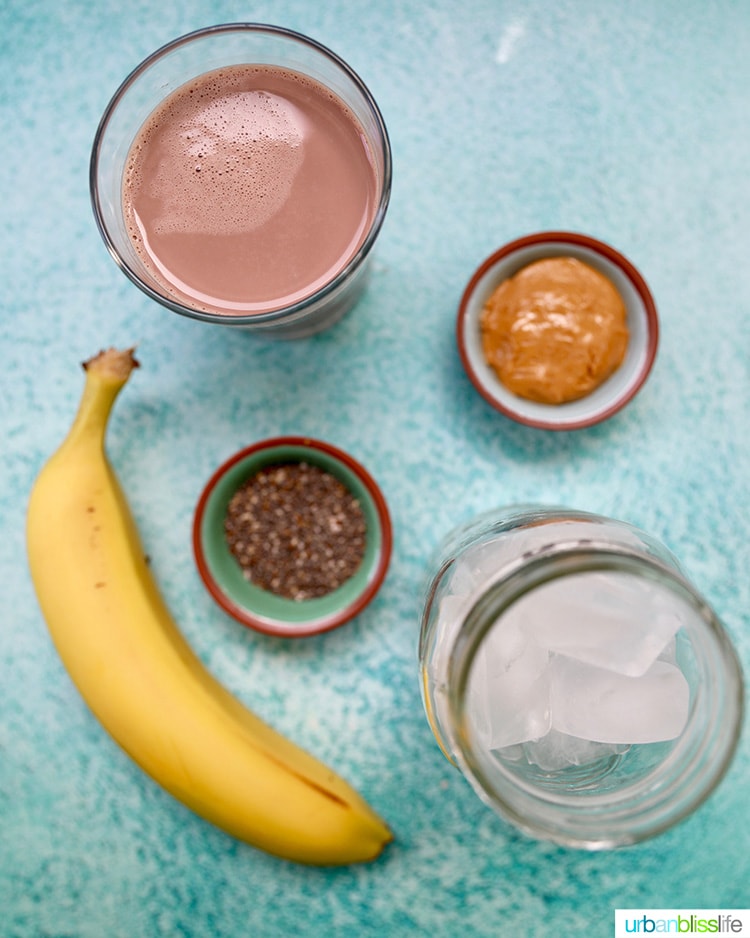 ingredients for chocolate protein shake