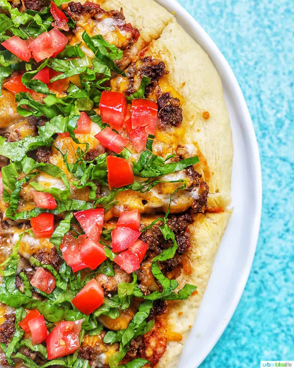 Easy Homemade Taco Pizza recipe - Urban Bliss Life