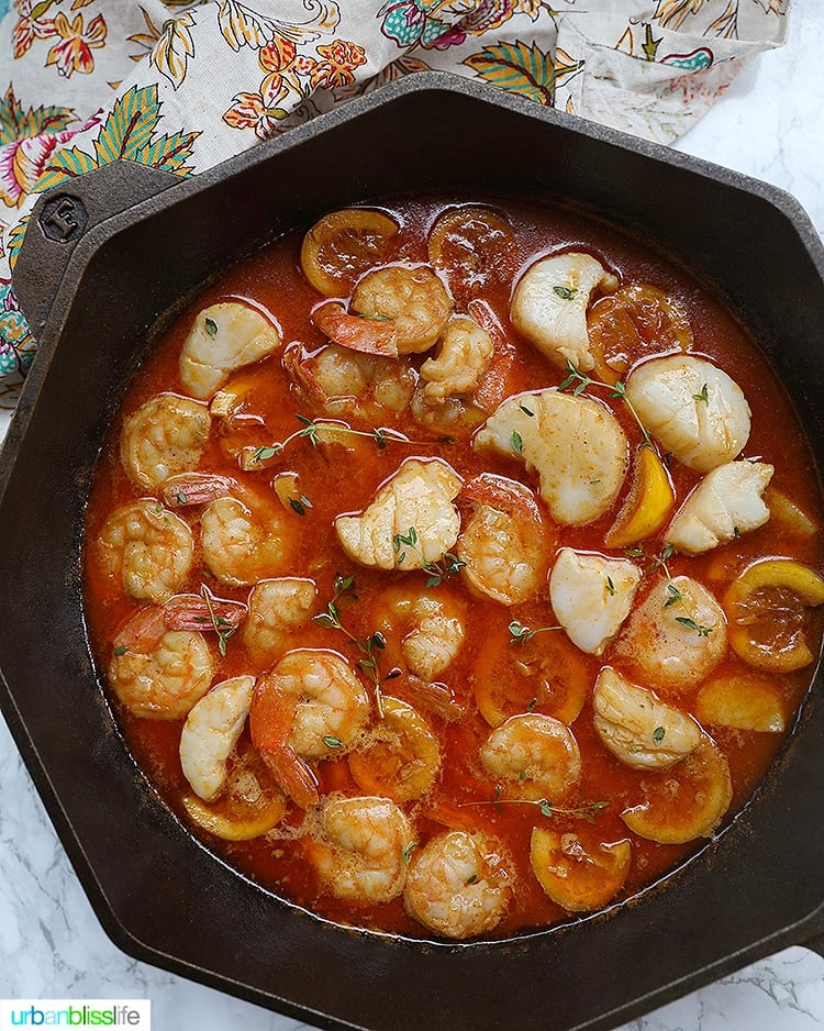 Shrimp and scallops on the grill sale