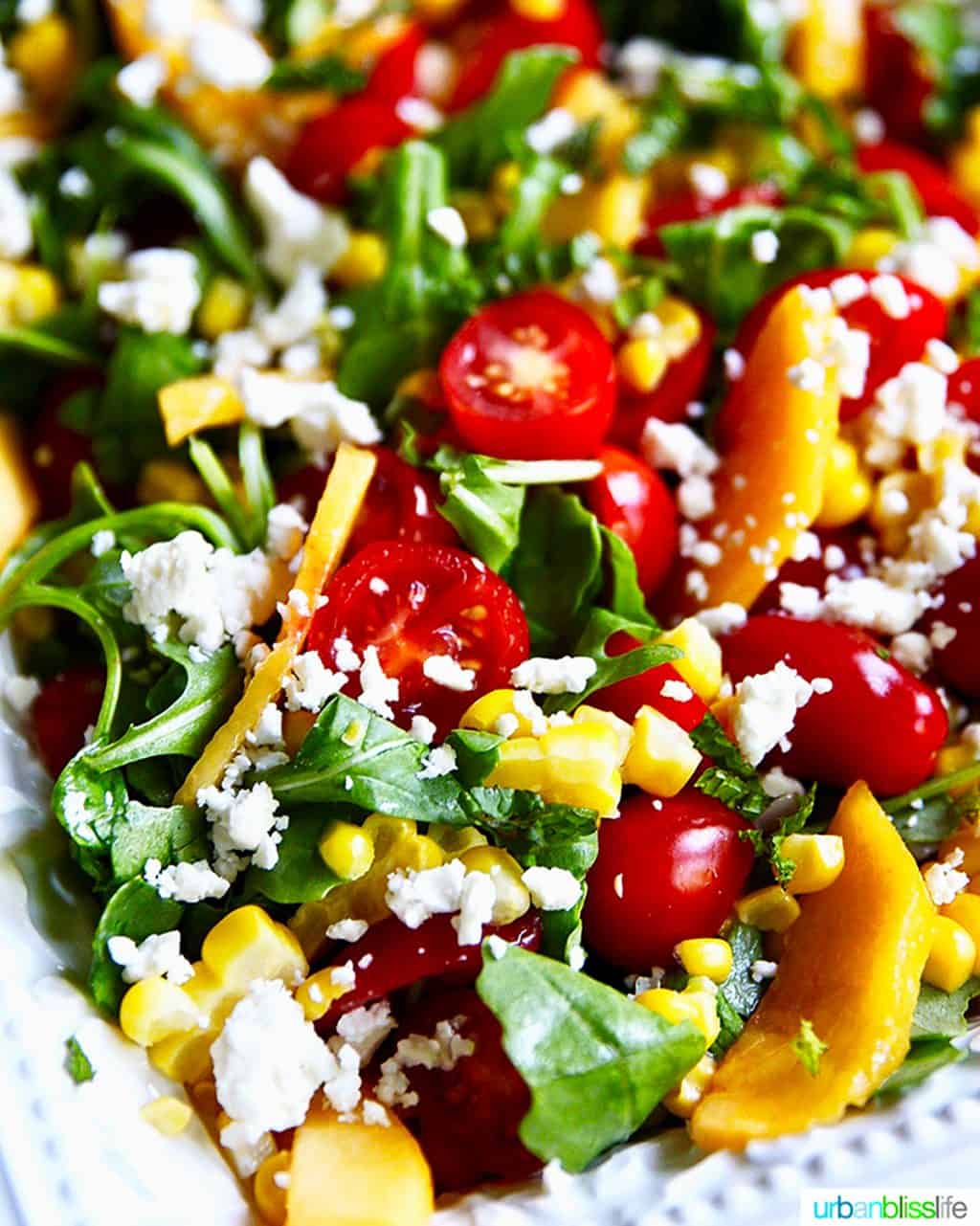 close up of Peach Tomato Salad