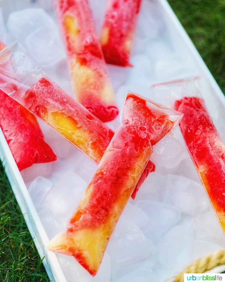 Orange Strawberry Sunrise Popsicles - The Healthful Ideas