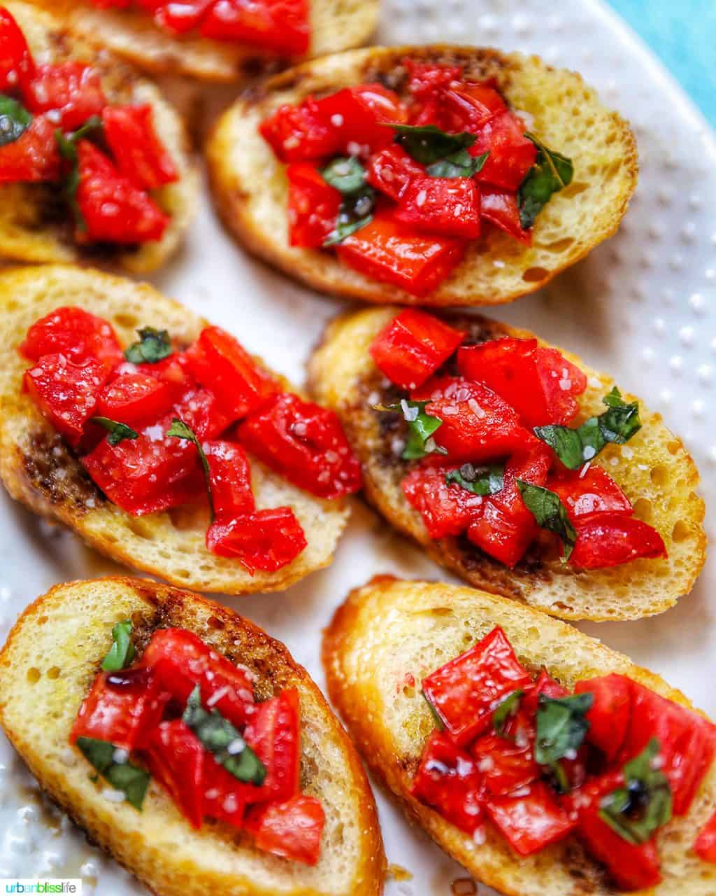 feature photo of classic tomato bruschetta with balsamic vinegar